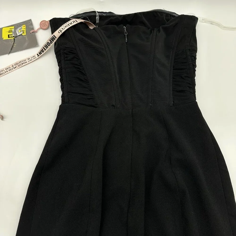 House of CB Black Feather Trim Midi Dress - Picture 10 of 13